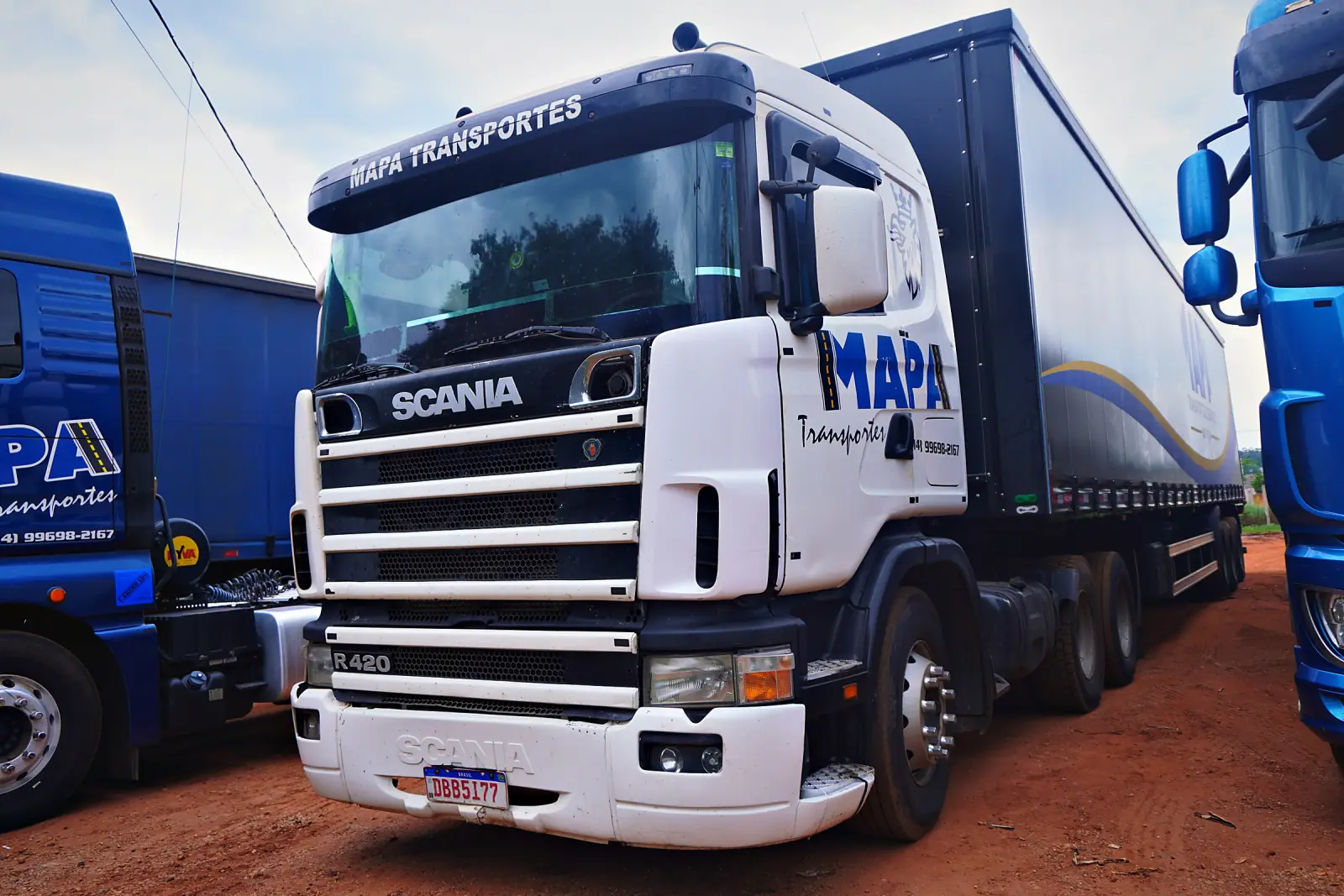 Caminhão DAF da Mapa Transportes em viagem de lotação, atendimento em Brodowski