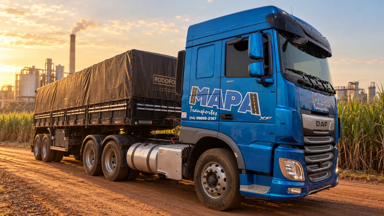Transporte para o setor sucroalcooleiro: açúcar, bagaço e carga de usina